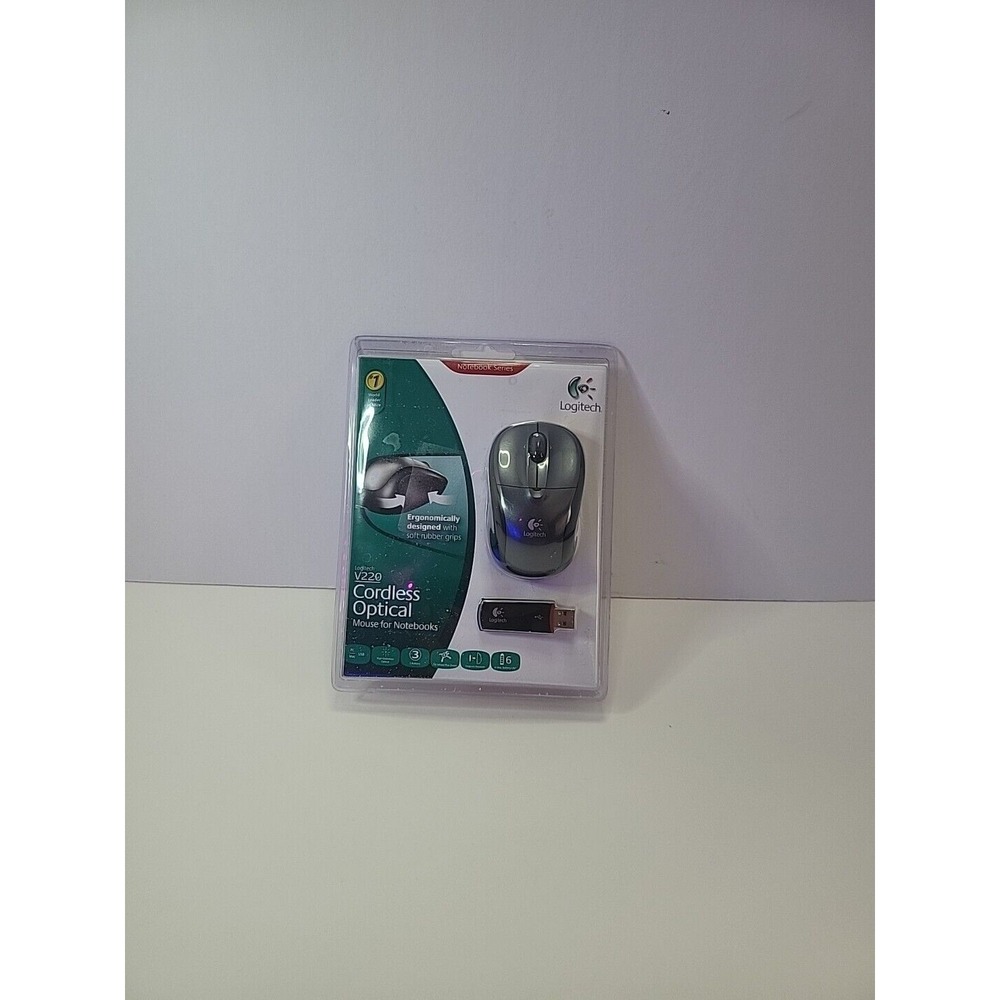 Logitech V220 Cordless Optical Mouse for Notebooks Laptops New Unopened Computer